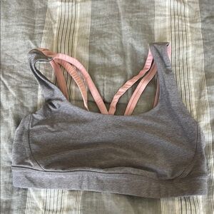 Gray and Pink Sports Bra